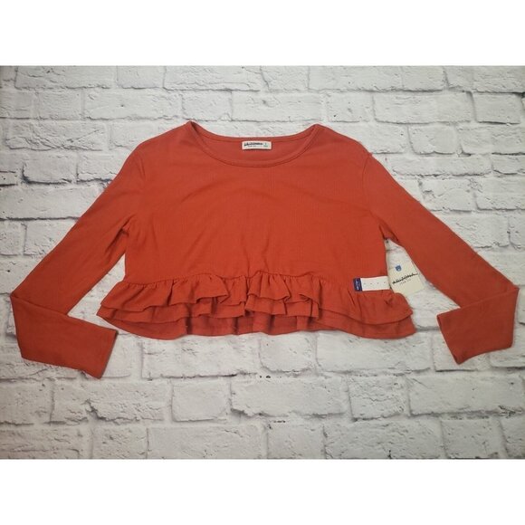 NEW Arizona Jean Co Jrs Size Small Super Soft Orange Long-Sleeve Shirt - Picture 1 of 7